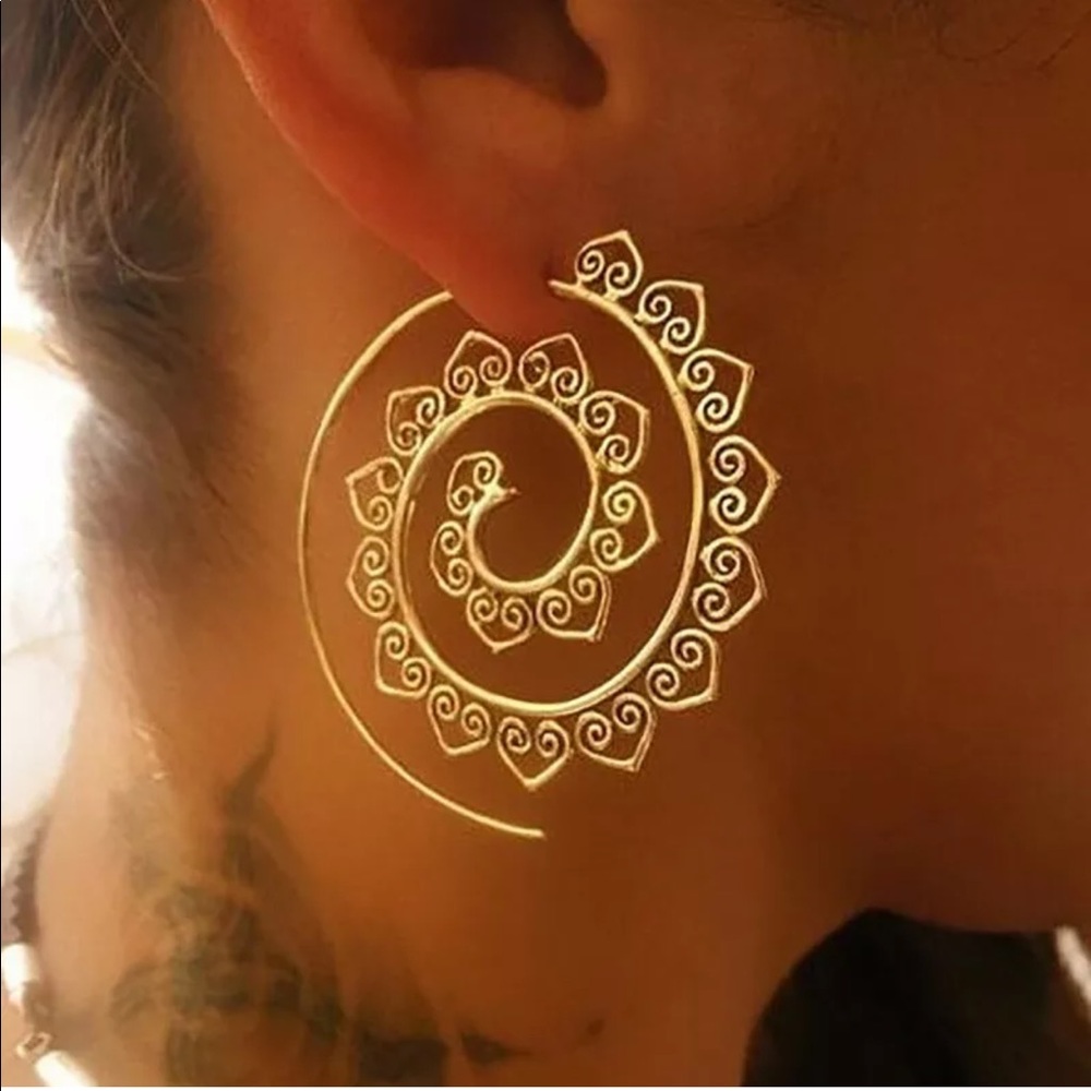 New 18K Gold Plated Round Hoop Bohemian Earrings